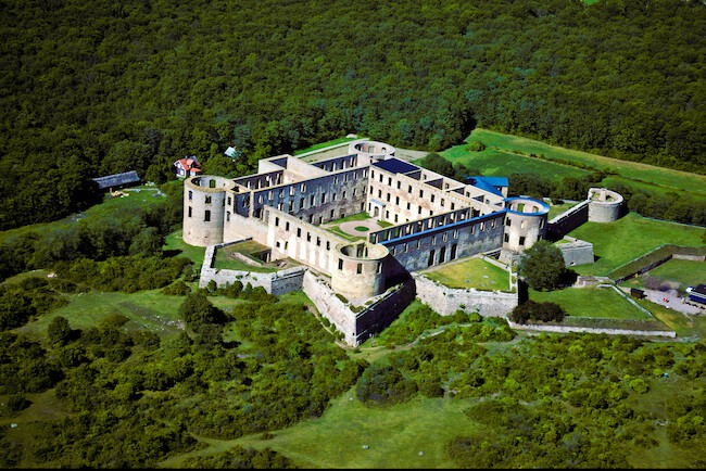 Aearial view of Borgholm Castle, which could have been the model for the symbol 