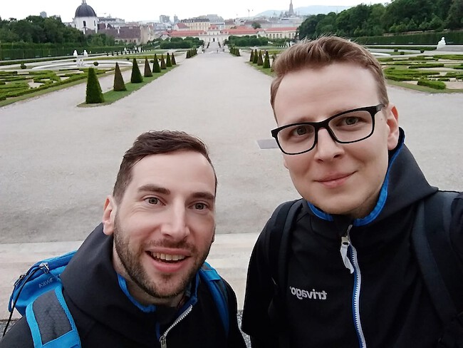 Jakub and me in Vienna, Austria. I'm not actually that small.